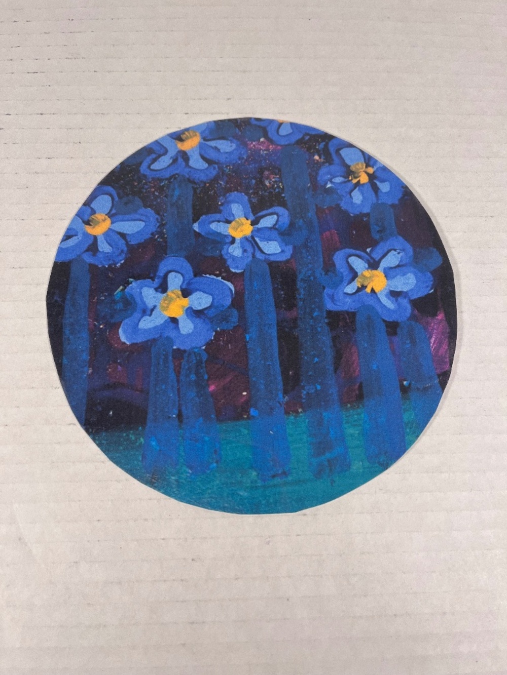Acrylic Flowers Painting Art Print Laminated Card Stock See Pictures for Size